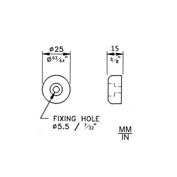 Main product image for Penn-Elcom F1693 Rubber Cabinet Foot 1" Dia. x 260-7718